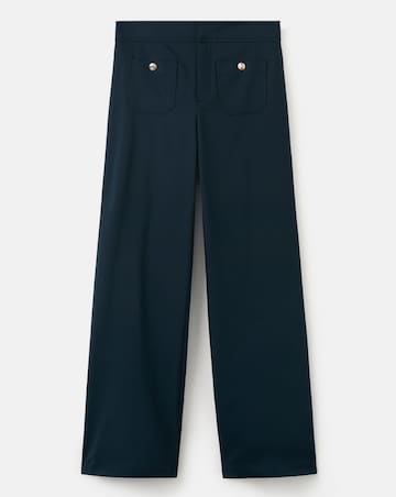 Mango Wide Leg Trouser With Button Detail