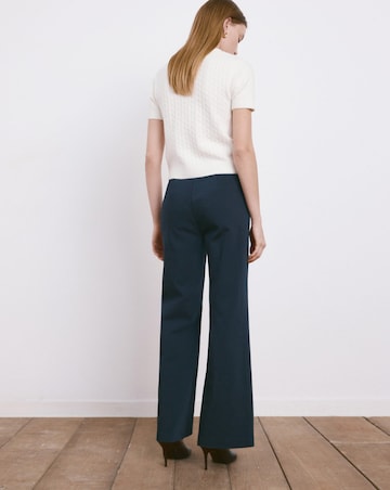 Mango Wide Leg Trouser With Button Detail