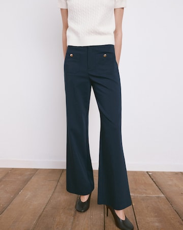 Mango Wide Leg Trouser With Button Detail