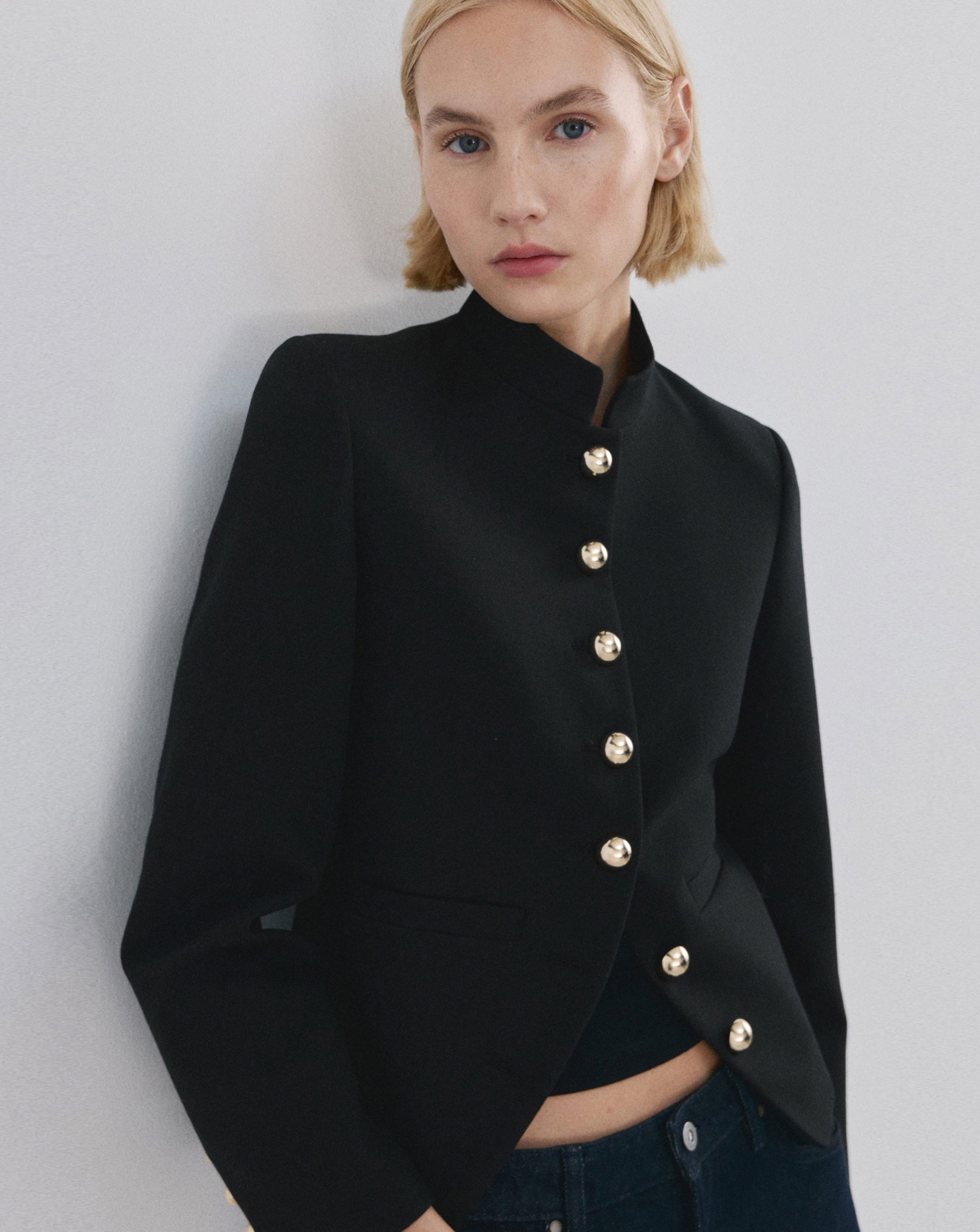 New In - Mango Jacket With Gold Button