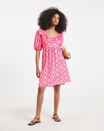 Twisted Wunder Heart Print Mini Dress