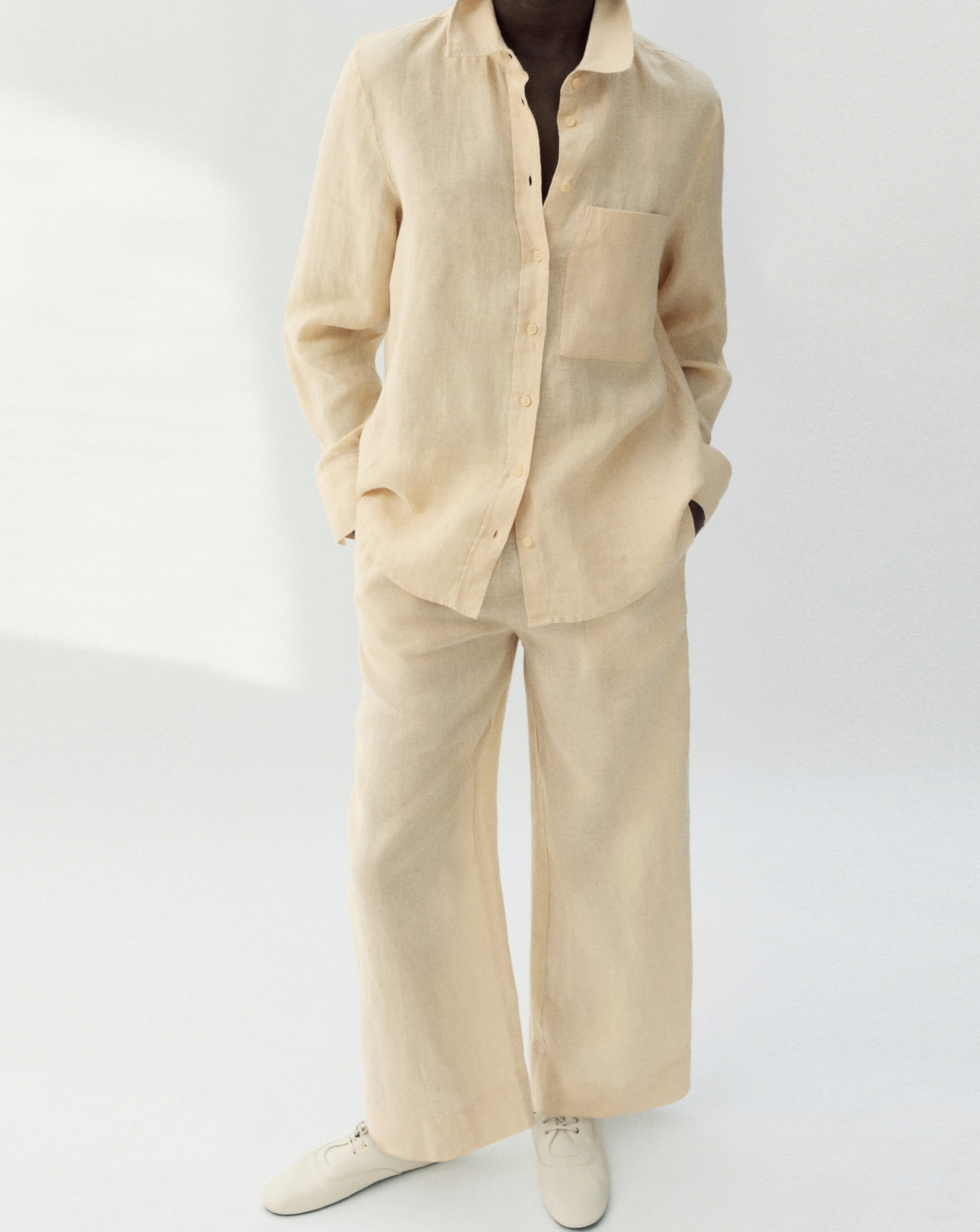 New In - Mango Lino Straight Linen-Blend Trousers
