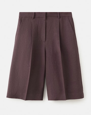 Mango Straight Linen Bermuda Shorts