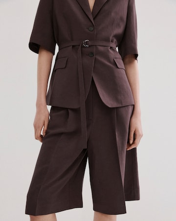 Mango Straight Linen Bermuda Shorts