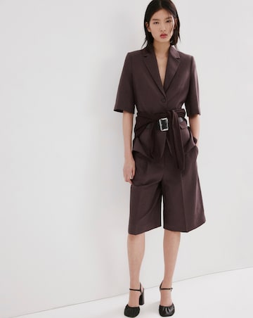 Mango Straight Linen Bermuda Shorts