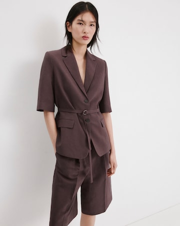 Mango Straight Linen Bermuda Shorts