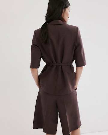 Mango Straight Linen Bermuda Shorts