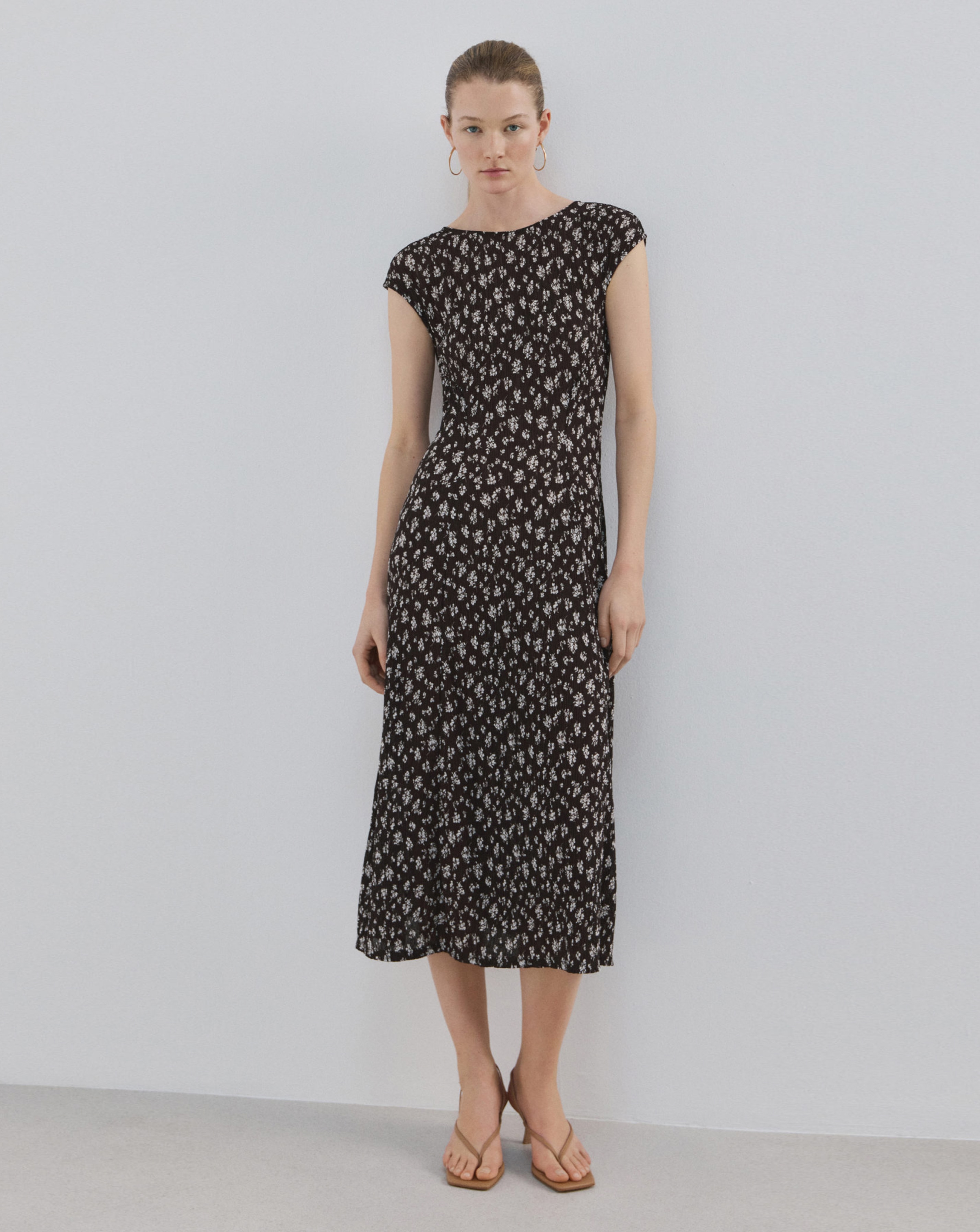 Mango Floral-Print Midi Dress Pome