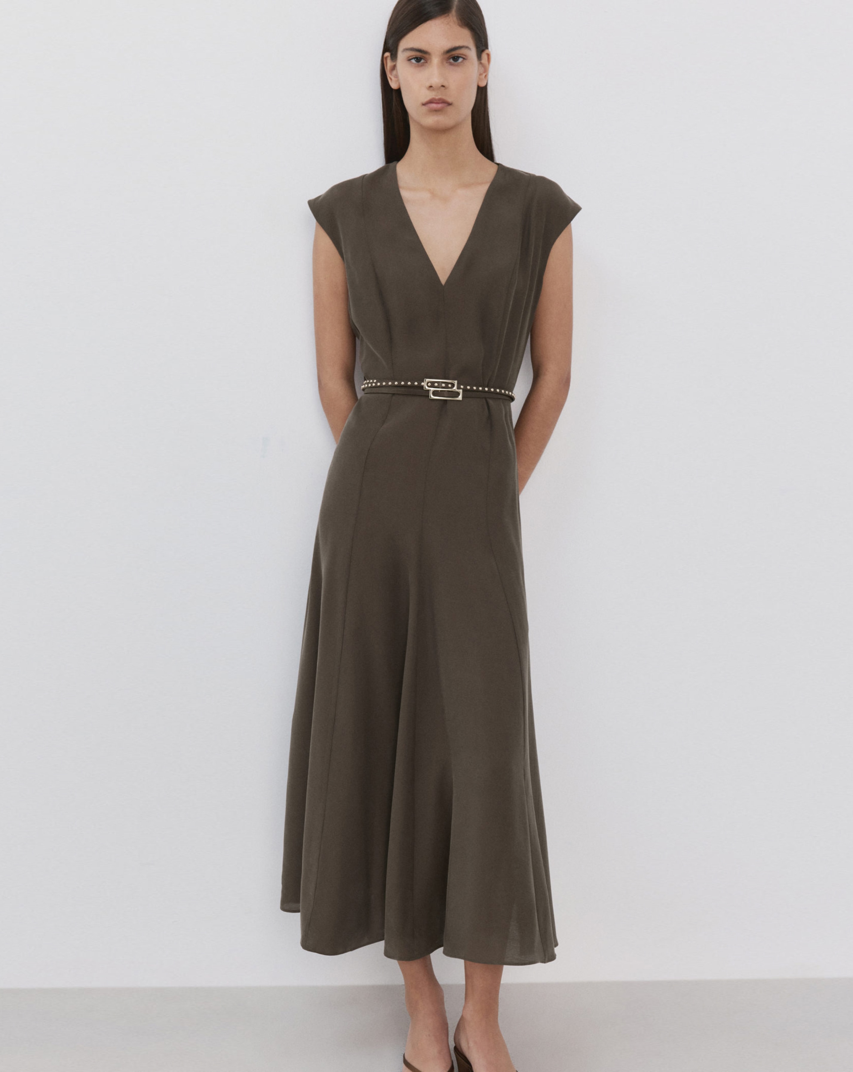New In - Mango Double-Belt A-Line Dress