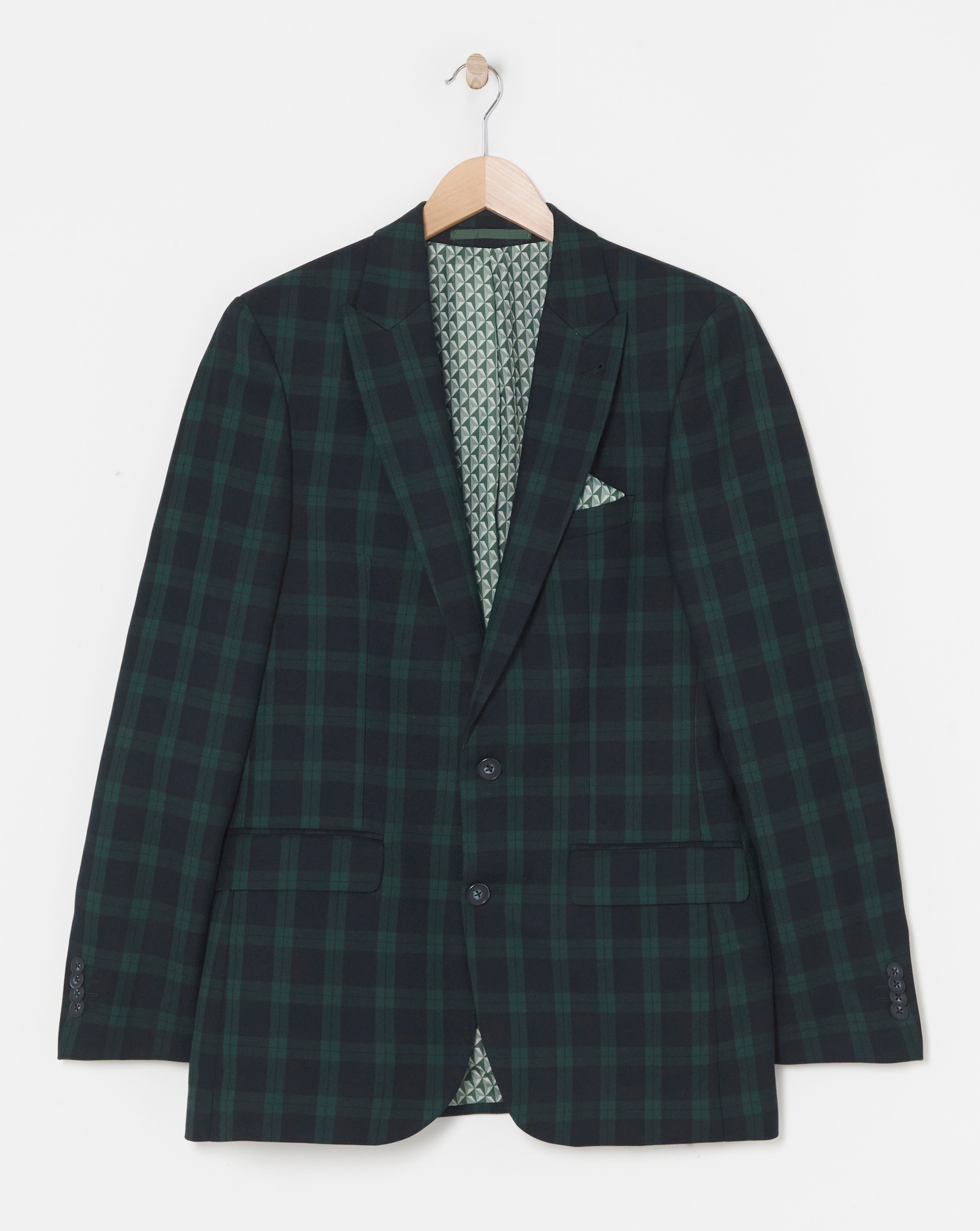 Tonal Tartan Check Suit Jacket