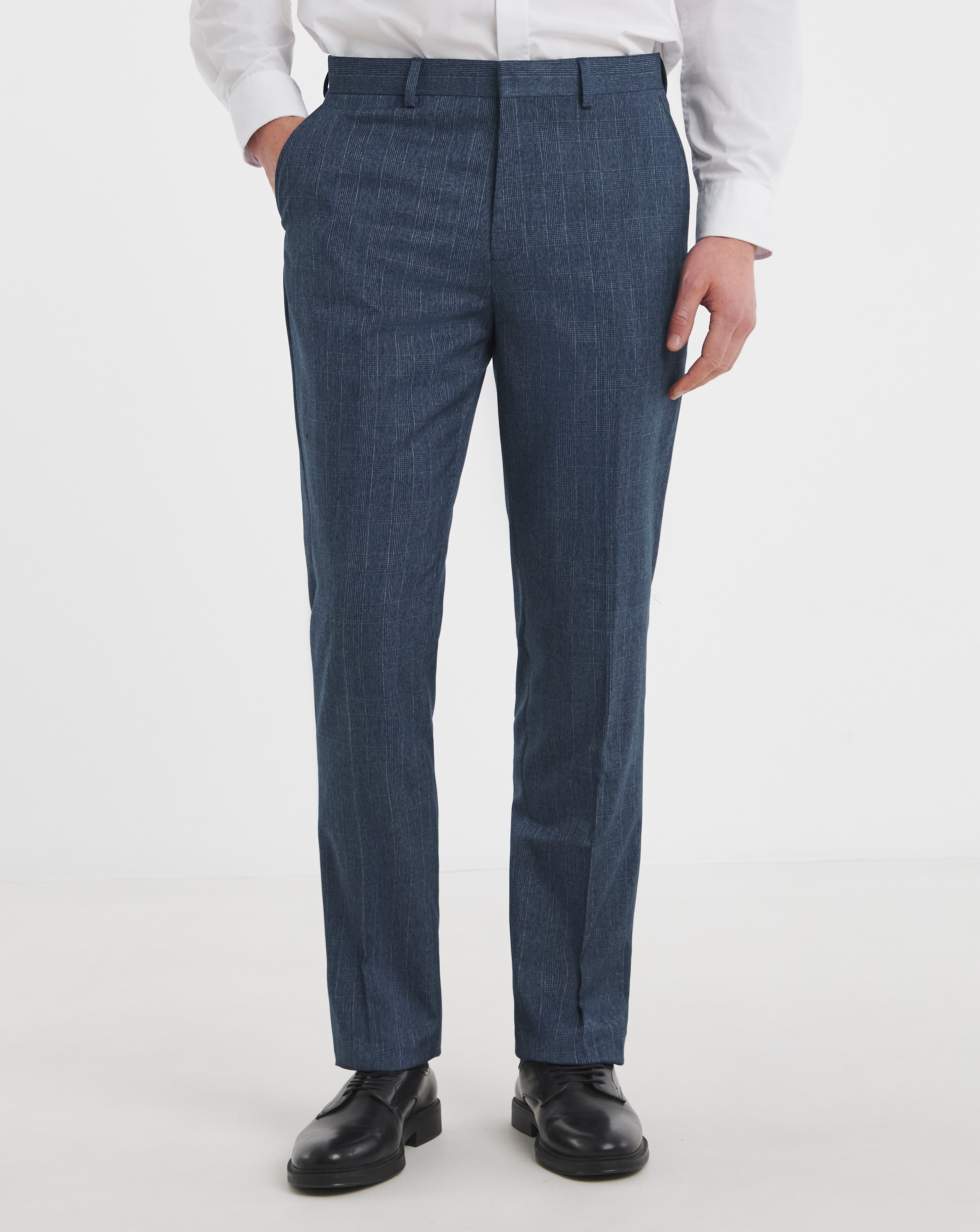 Jonny Navy Check Suit Trouser
