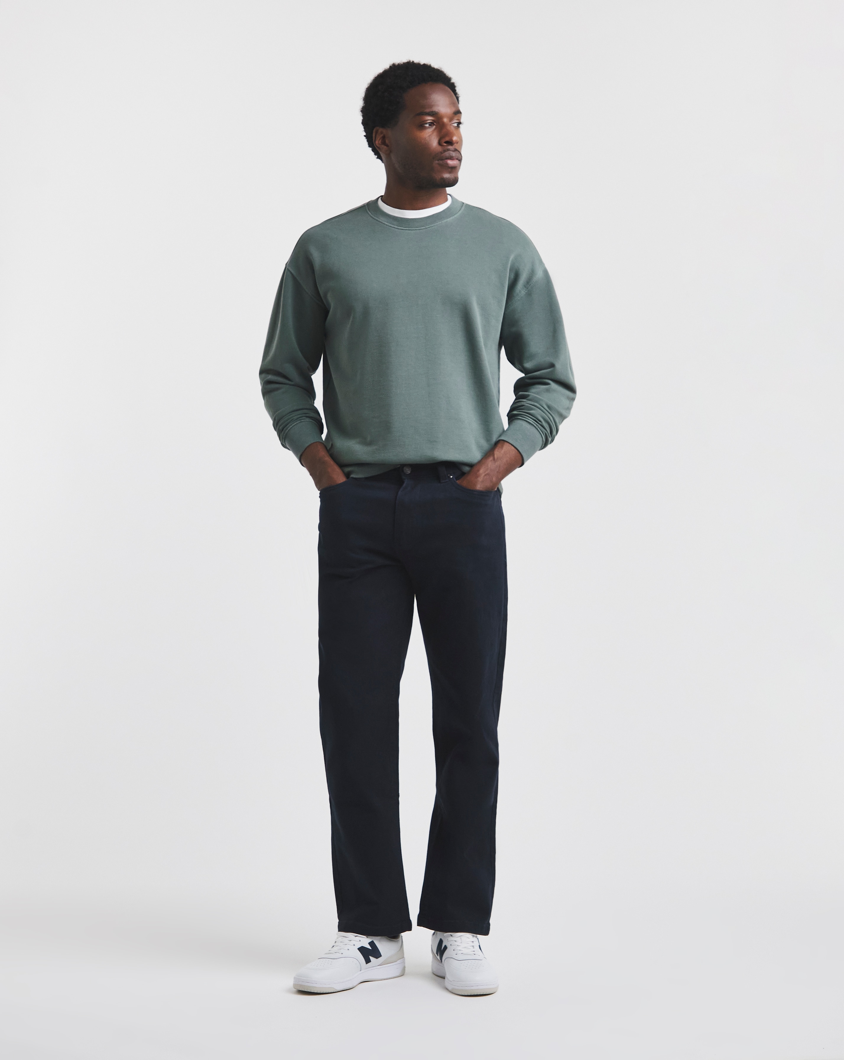Union Navy Straight Gabardine Jeans