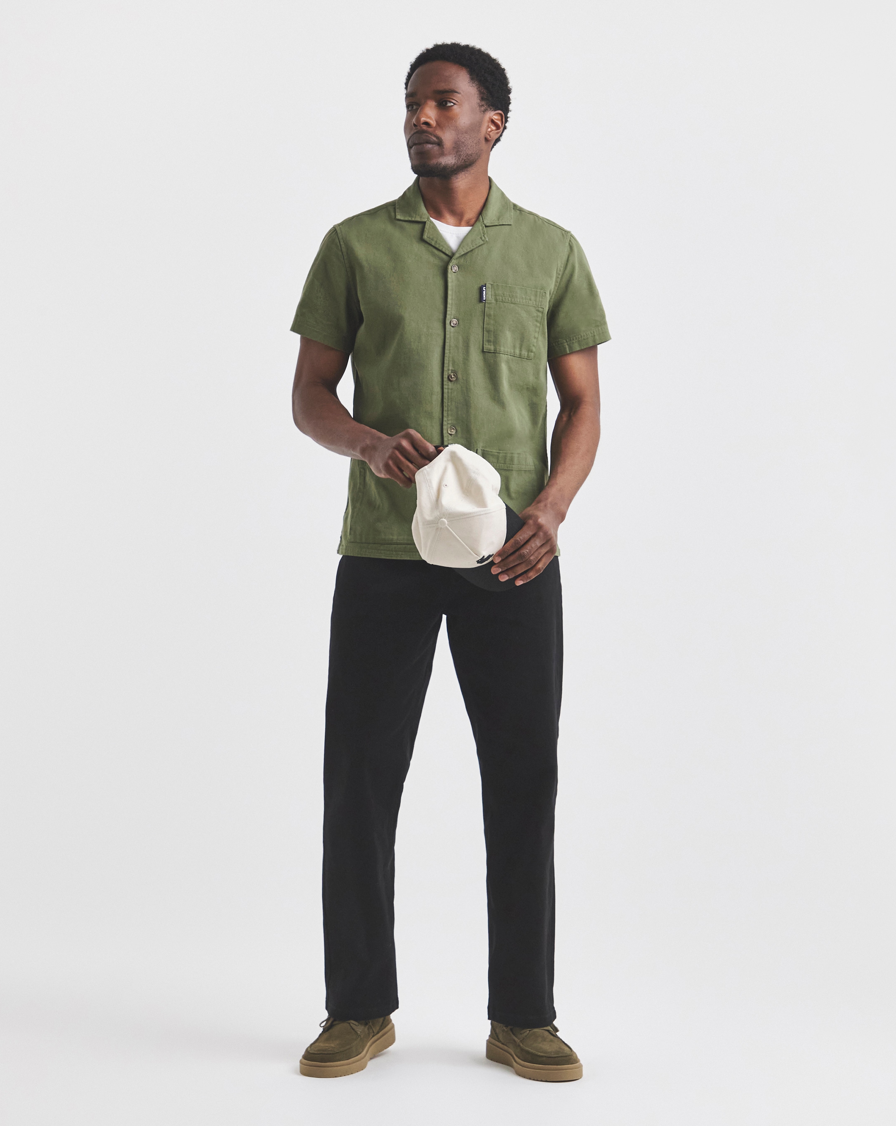 Black Loose Fit Gabardine Jeans