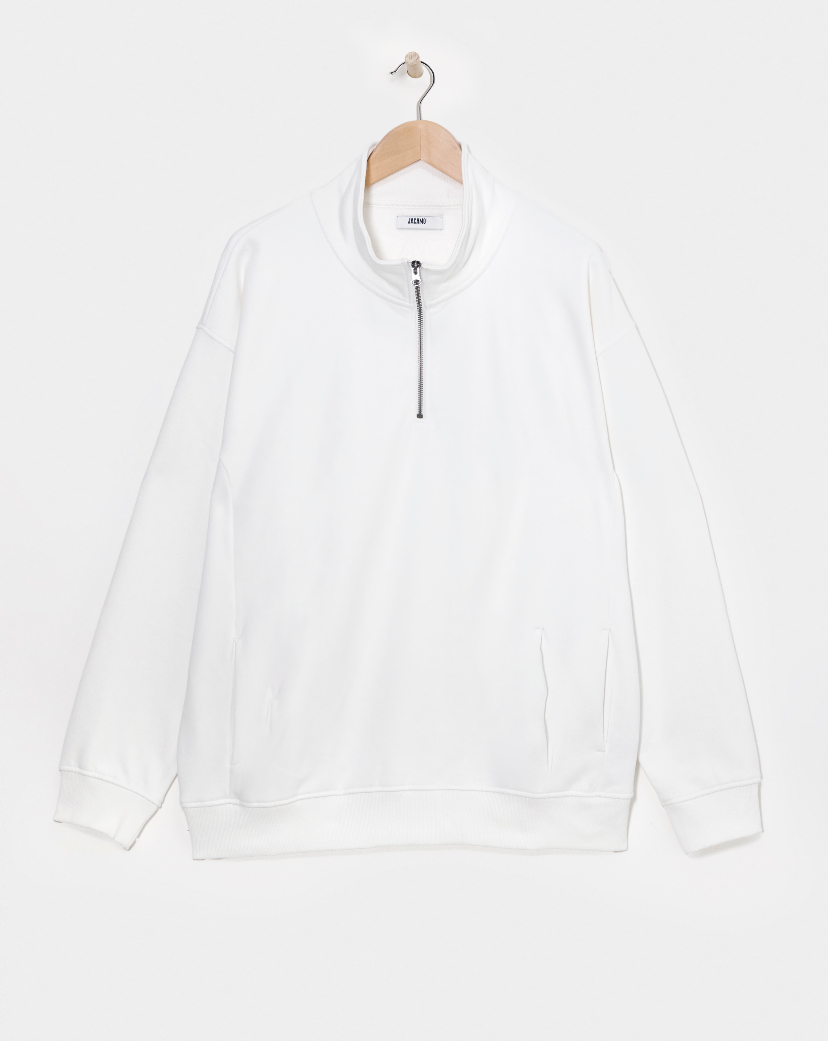1/4 Zip Relaxed Fit Funnel Neck Sweat
