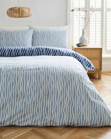 Hallie Stripe Blue Duvet Cover Set