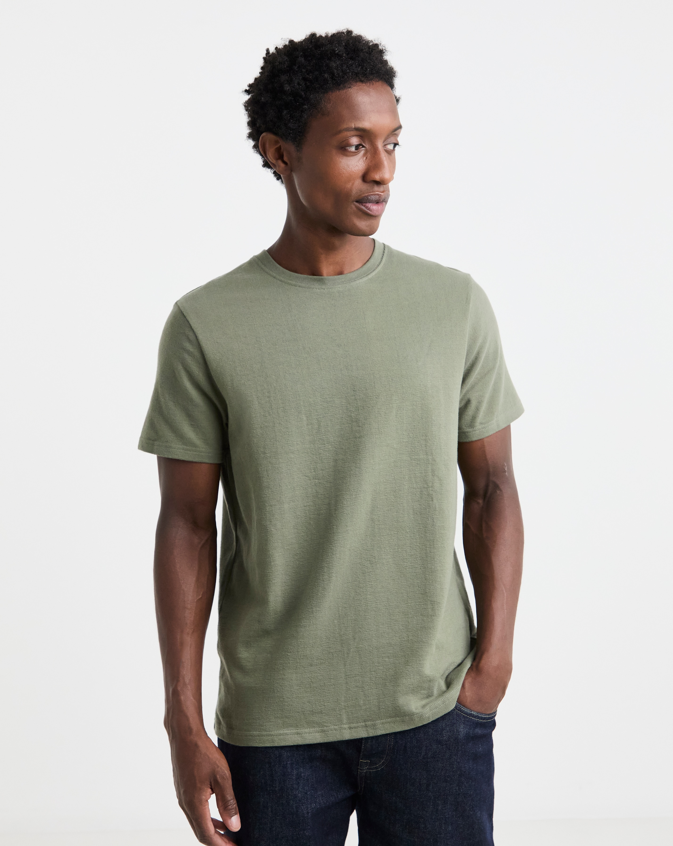 Textured Crew Neck T-Shirt
