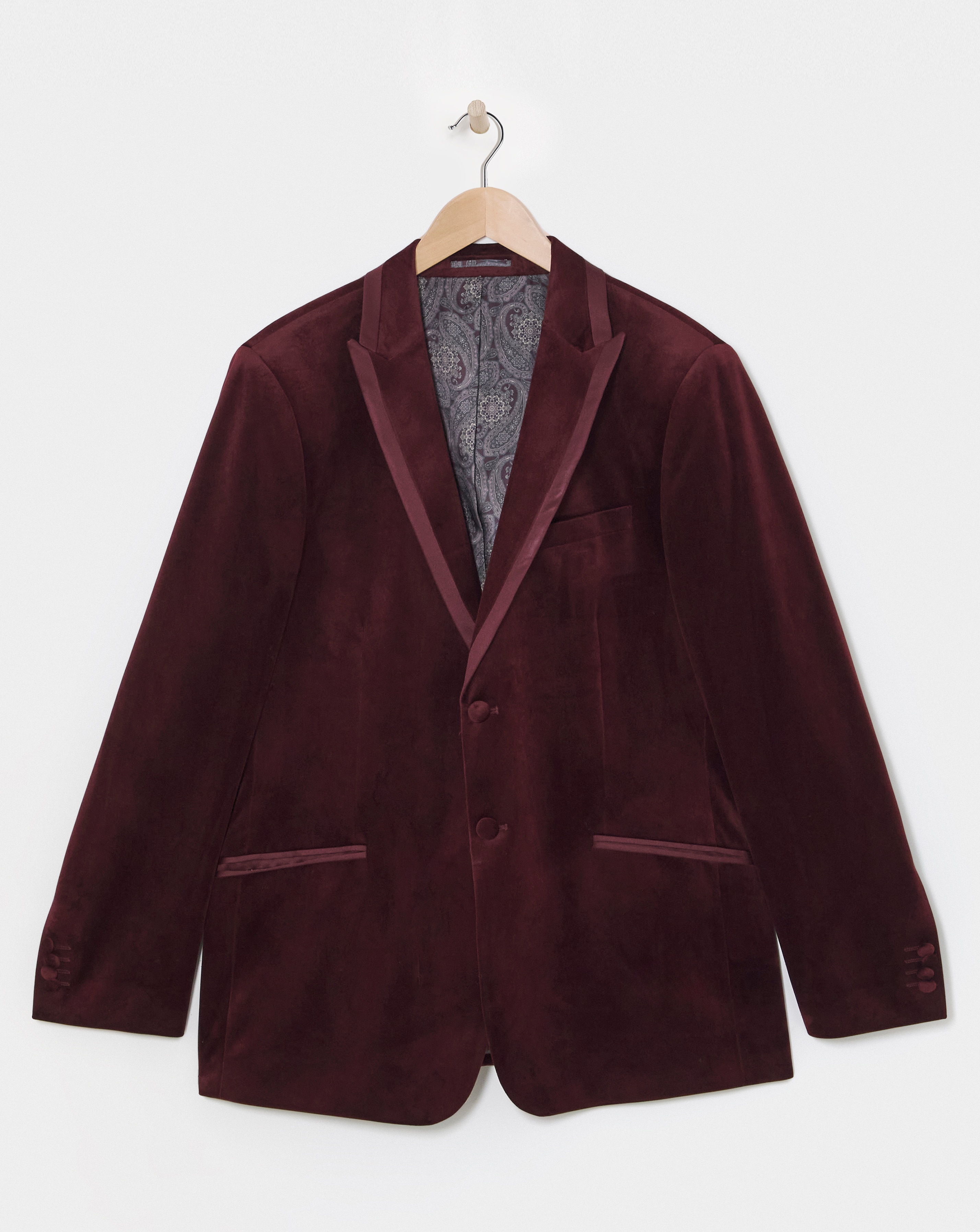 Velvet Satin Lapel Blazer Regular