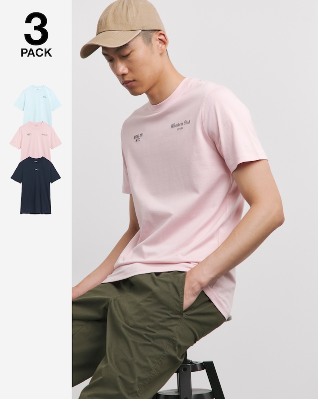 3 Pack Graphic T-Shirts Long - Multi