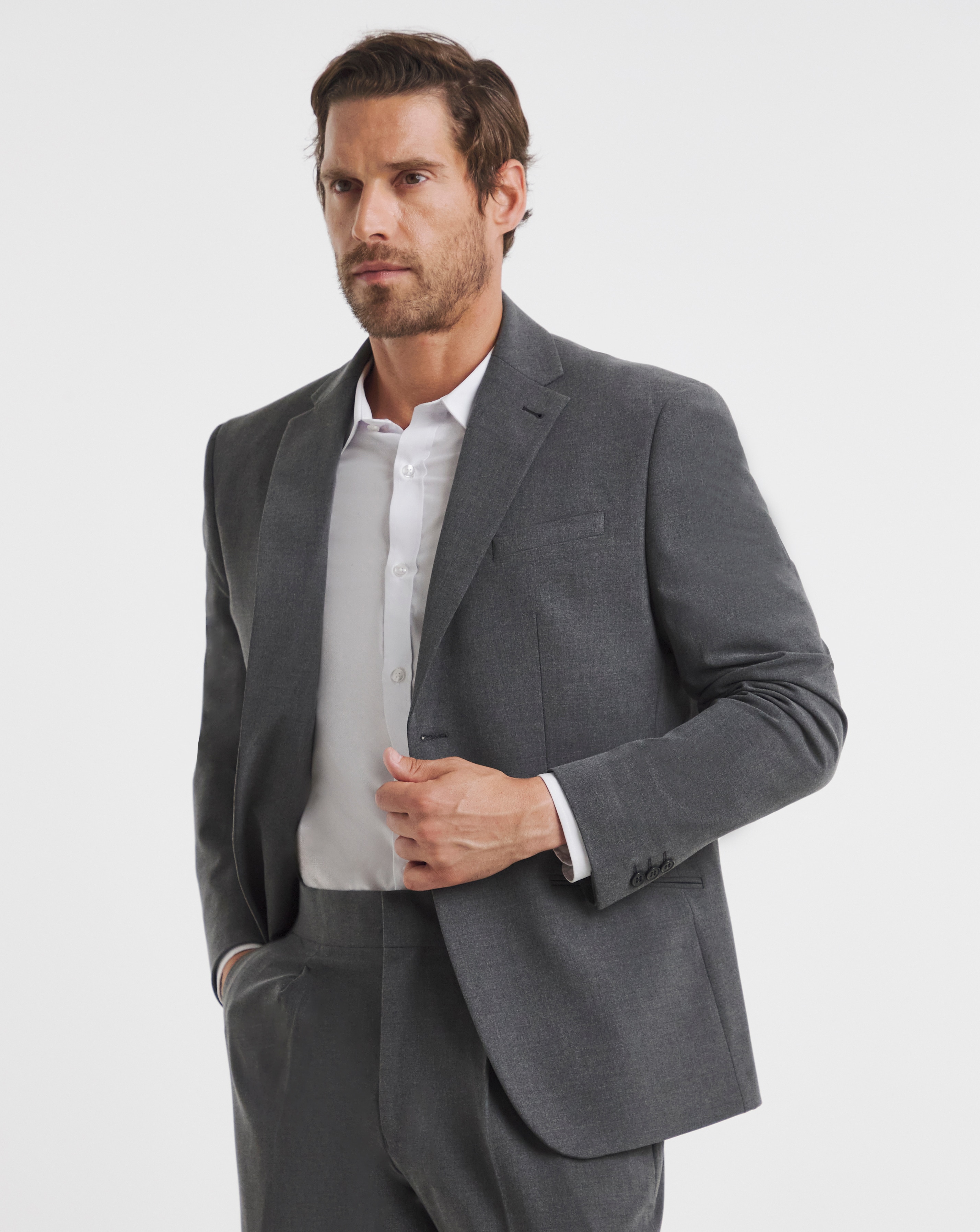 Tailored Relaxed Fit Stretch Suit Jacket