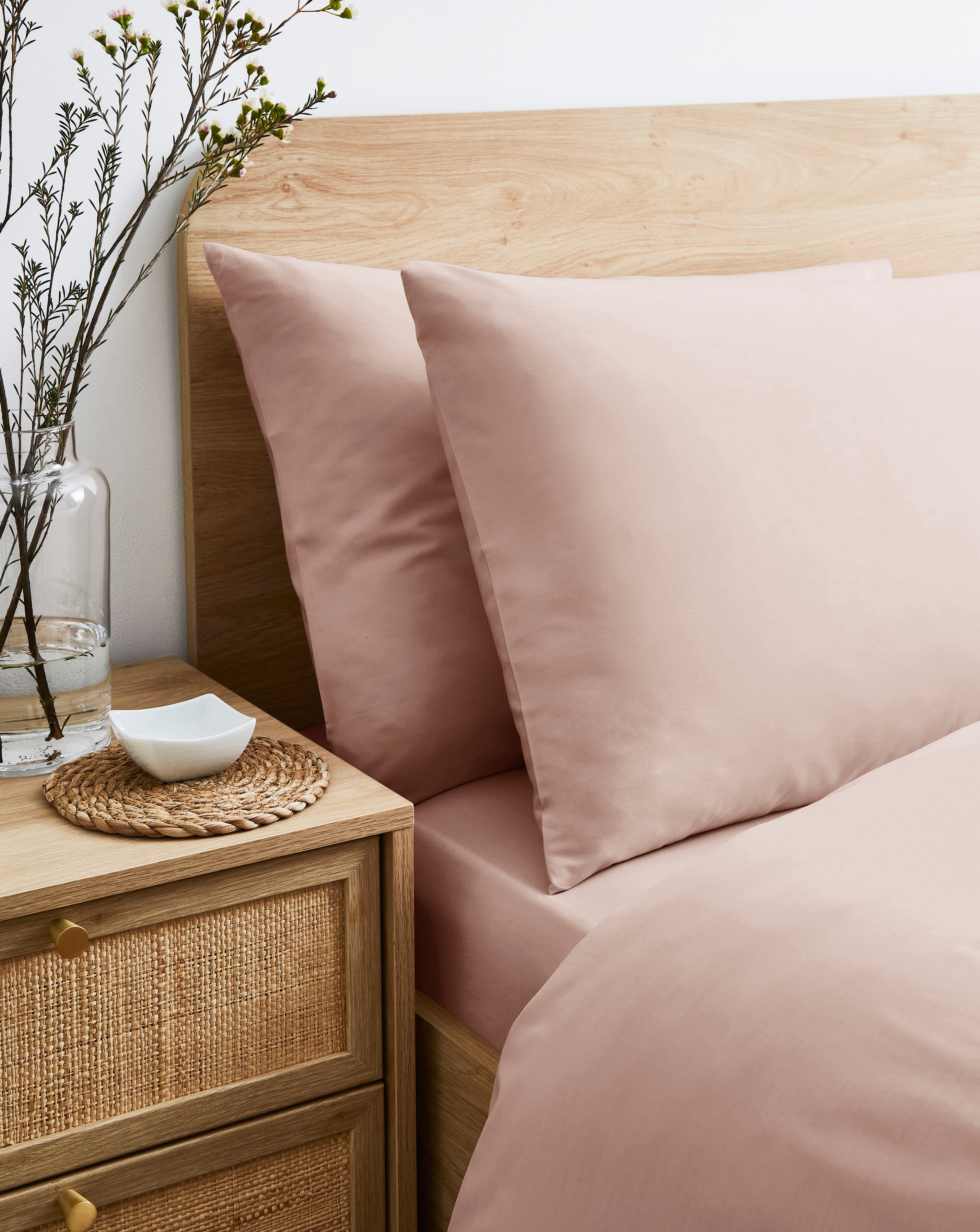 Pure Cotton 200TC Pillow Cases - Dusky Pink