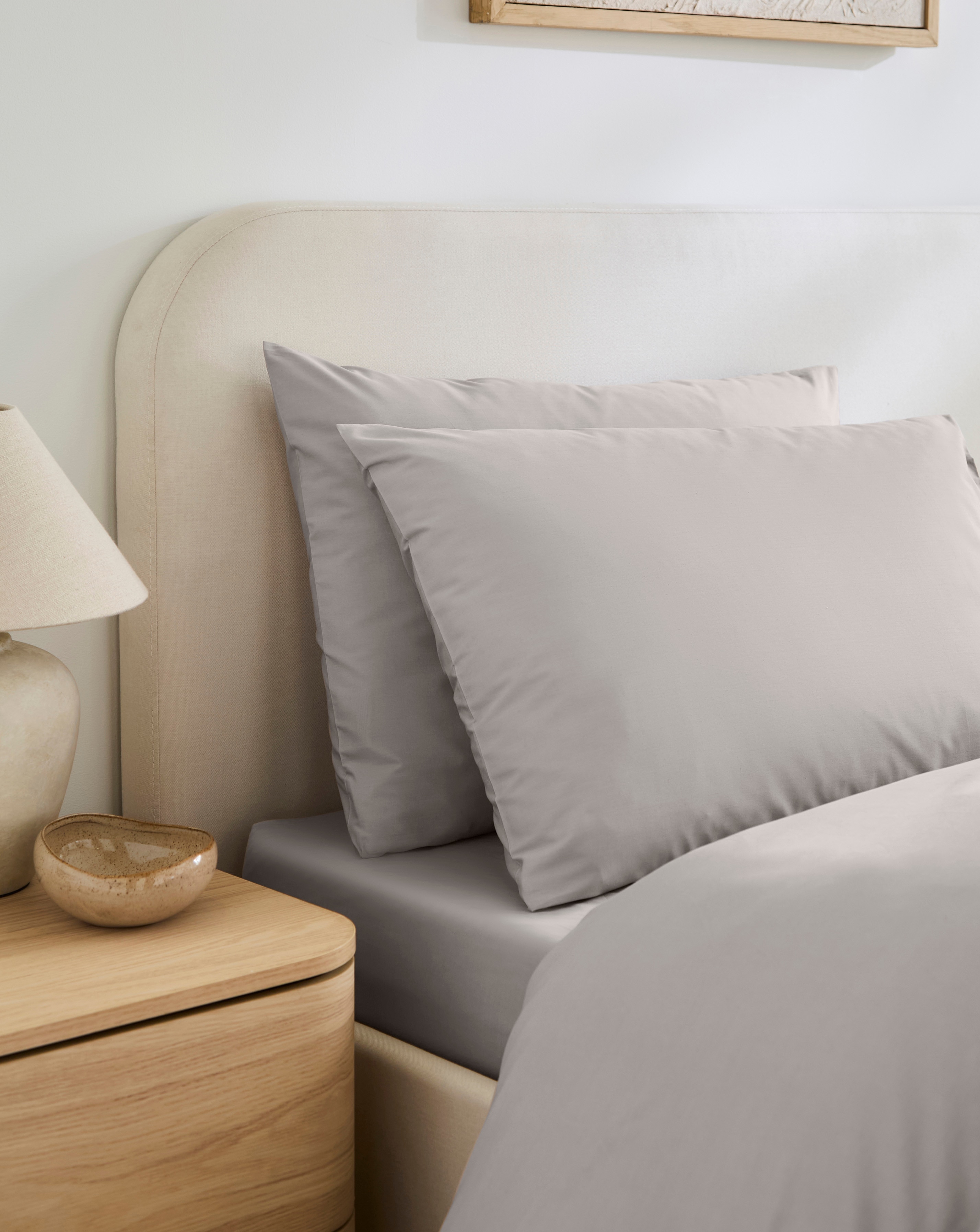 Pure Cotton 200TC Pillow Cases - Grey