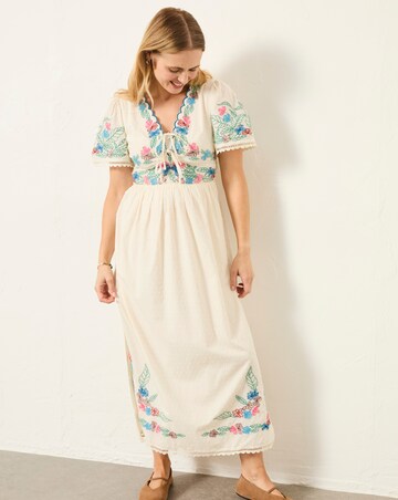 FatFace Lea Embroidered Midi Dress