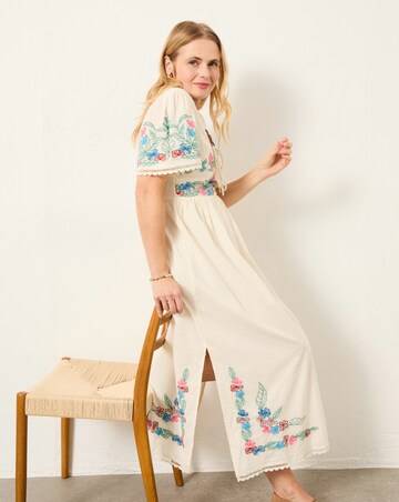FatFace Lea Embroidered Midi Dress