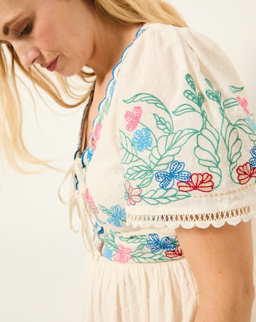 FatFace Lea Embroidered Midi Dress