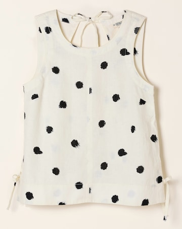 FatFace Dara Linen Spot Blouse