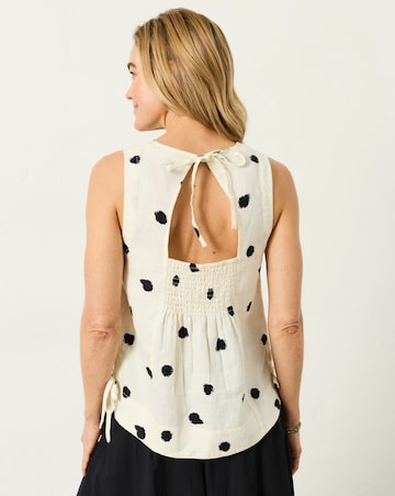 FatFace Dara Linen Spot Blouse