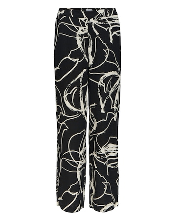Object Linen Blend Printed Wide Leg Trouser