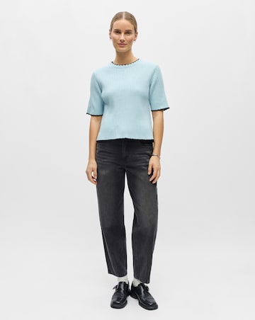 Object Half Sleeve O-Neck Knit Top