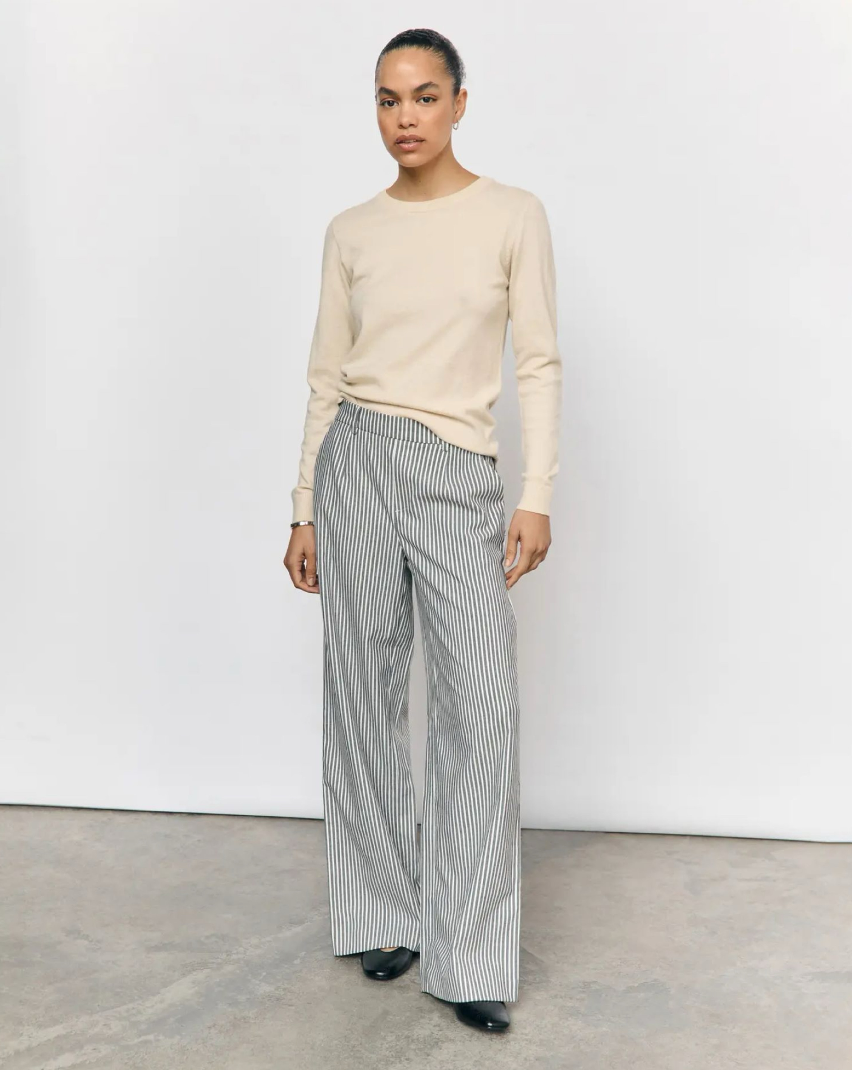 New In - Object Stripe Wide Leg Trouser