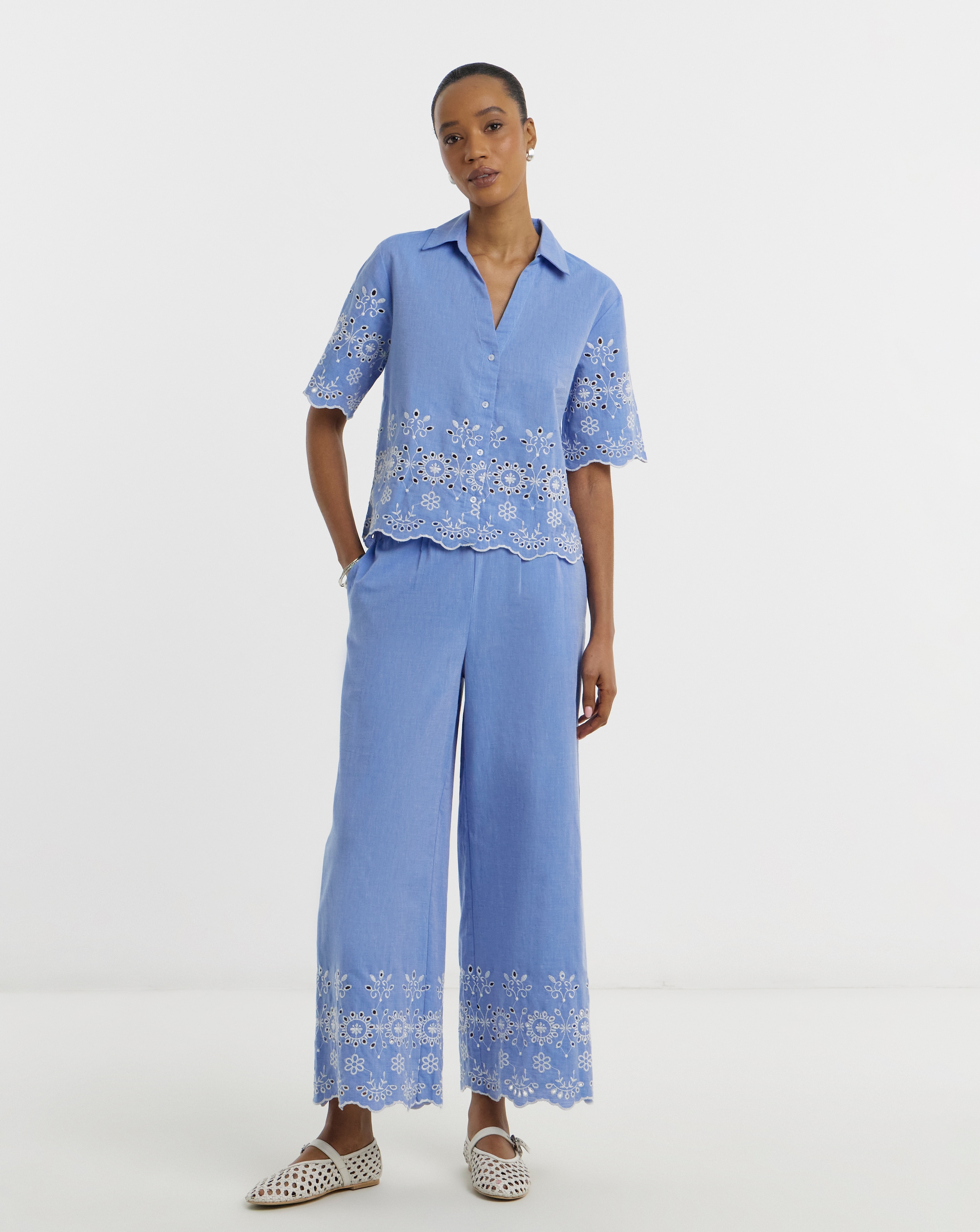 New In - JdY Marina Embroidered Ankle Trouser