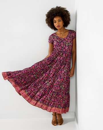 Joe Browns Heidi Crinkle Cotton Border Print Dress