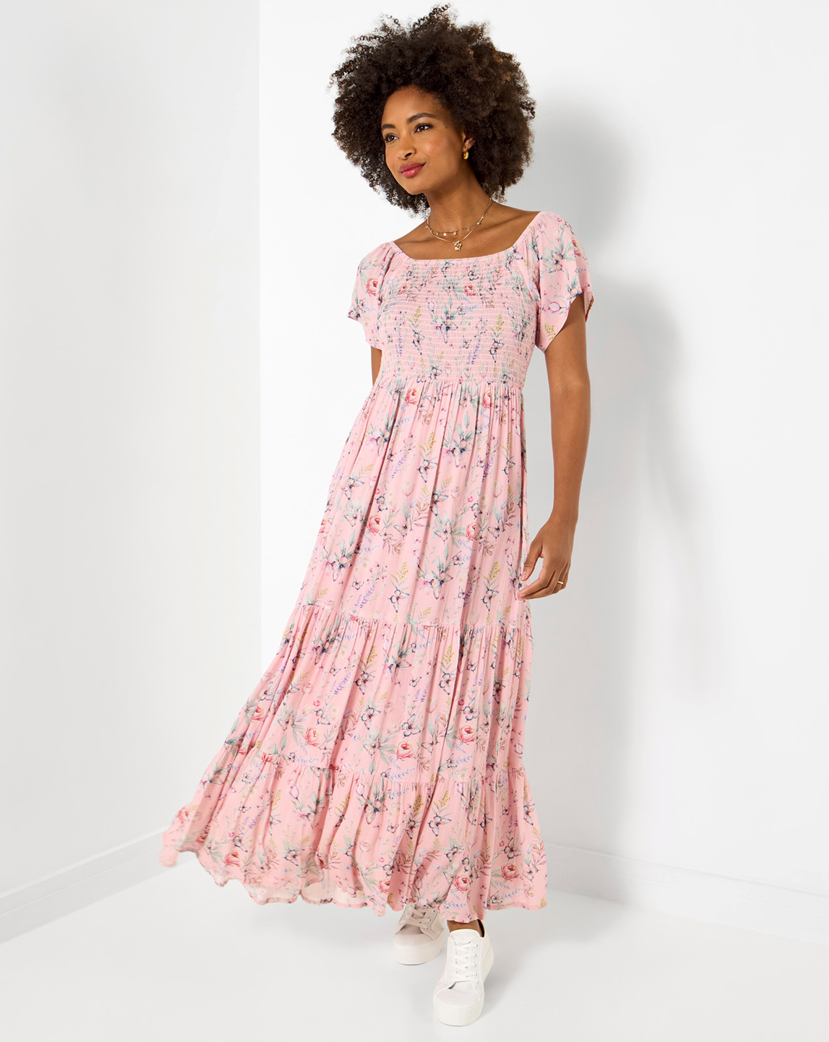 New In - Beautiful Butterfly Print Crinkle Dress