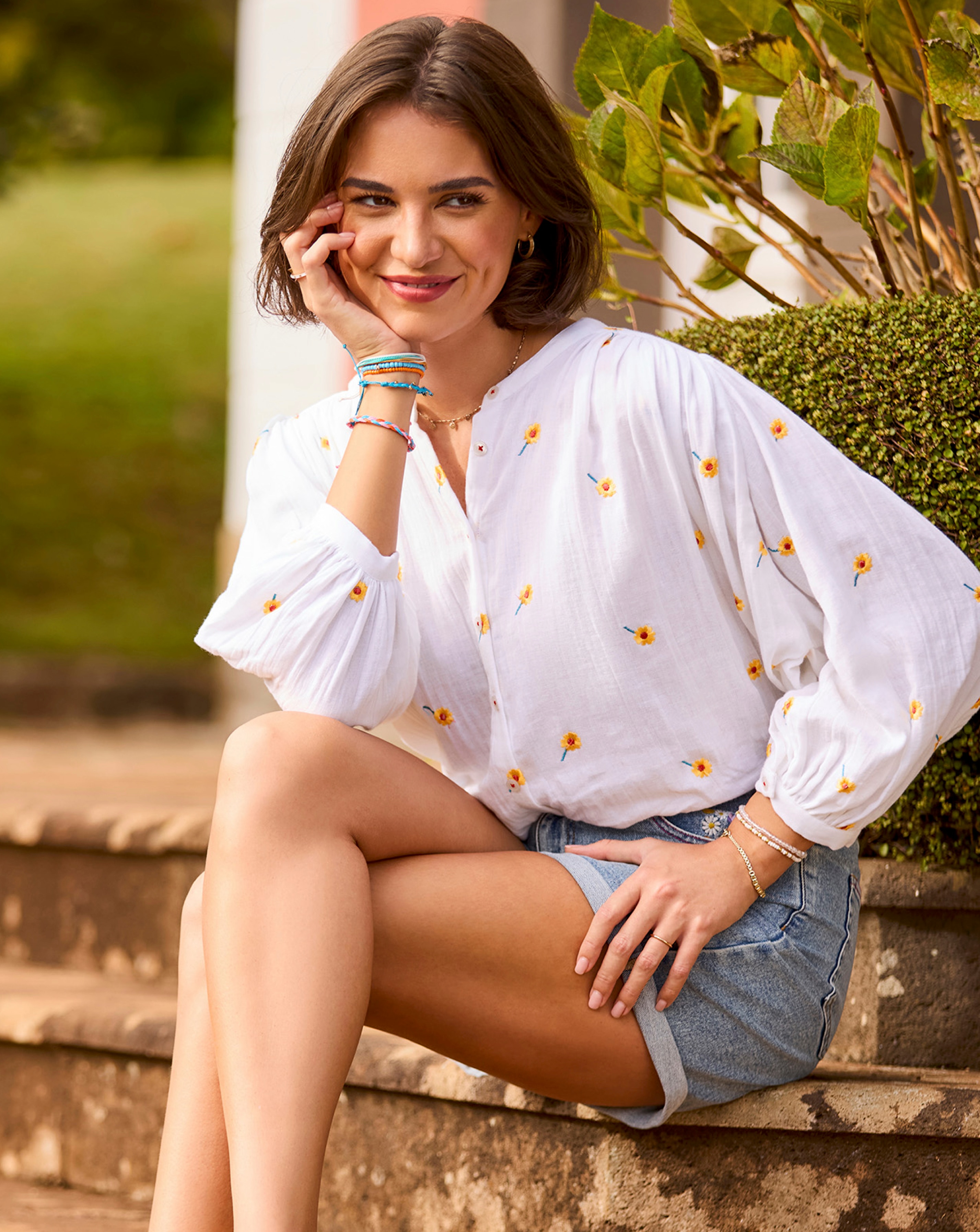 セシリーバンセン JASMINE BLOUSE ティアード半袖ブラウス uj3 CECILIE BAHNSEN - 未使用 セシリーバンセン ジャスミンブラウス