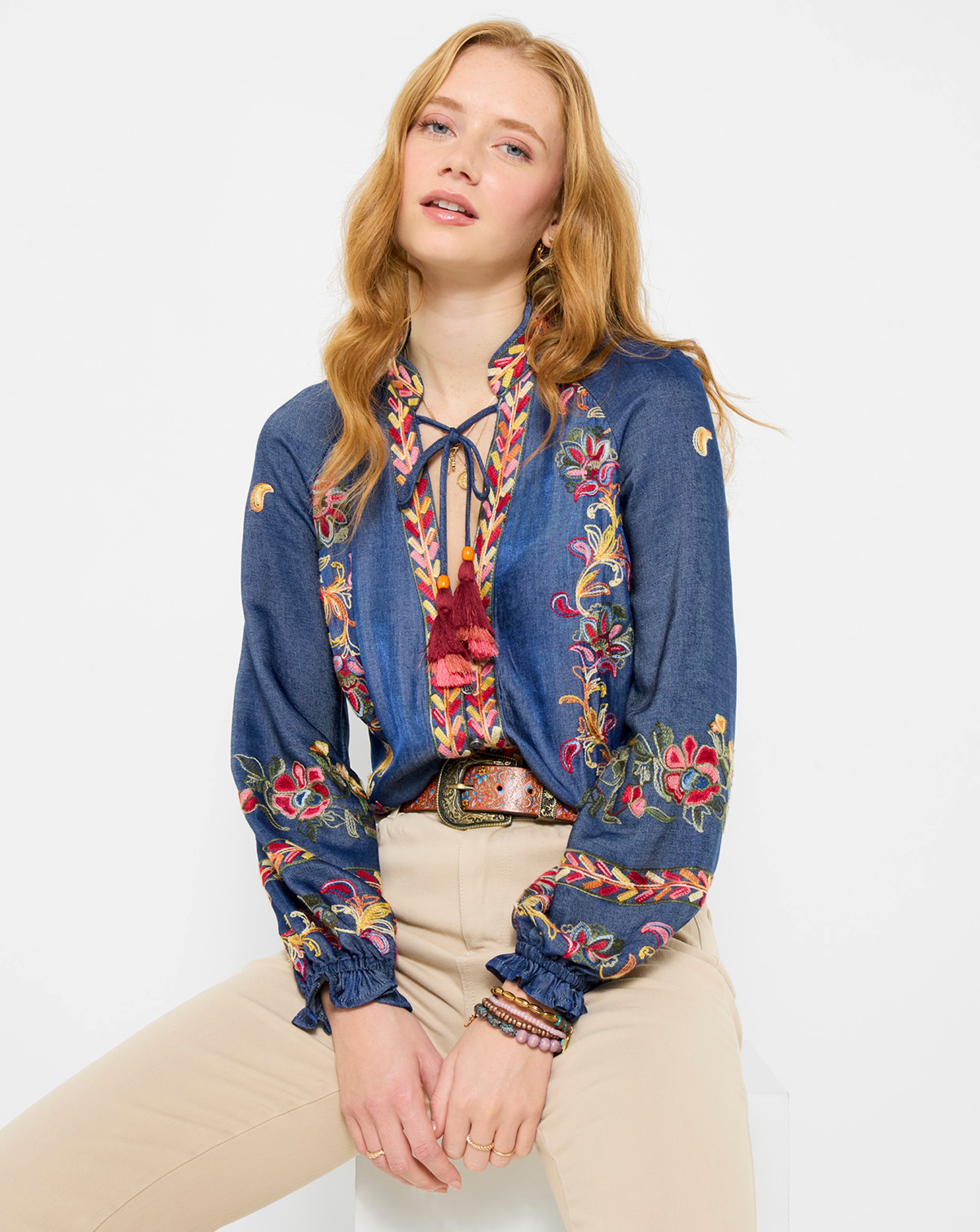 New In - JB Festival Fun Embroidered Top