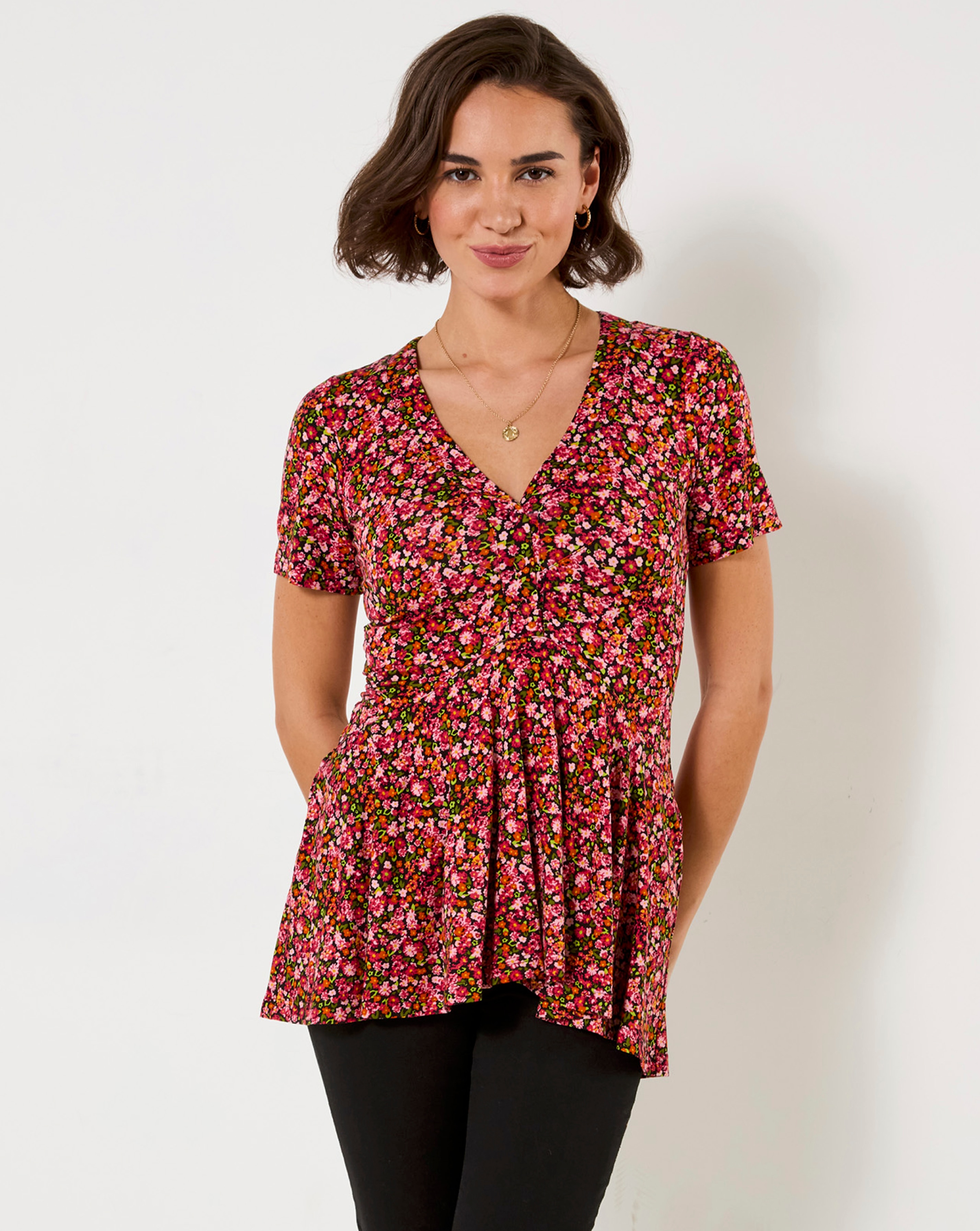JB Diana Ditsy Jersey Tunic Top