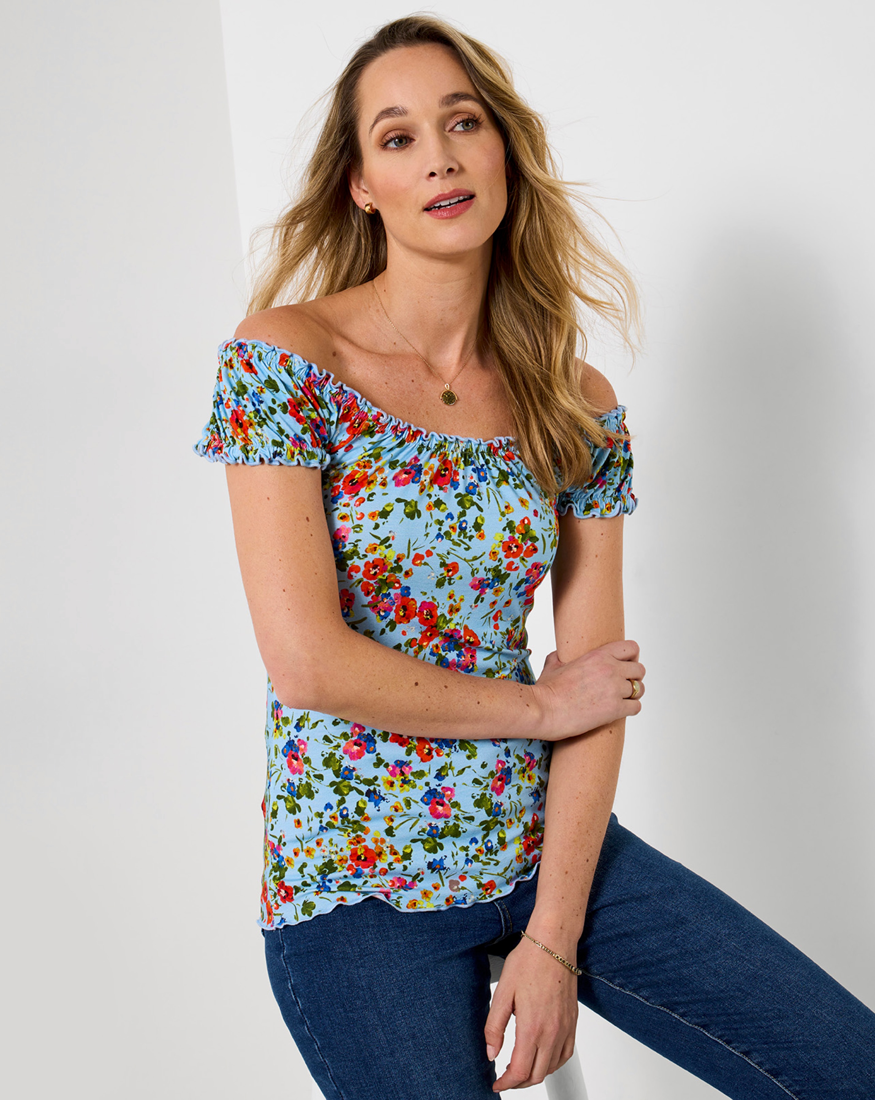 New In - JB Ditsy Dream Printed Boho Top