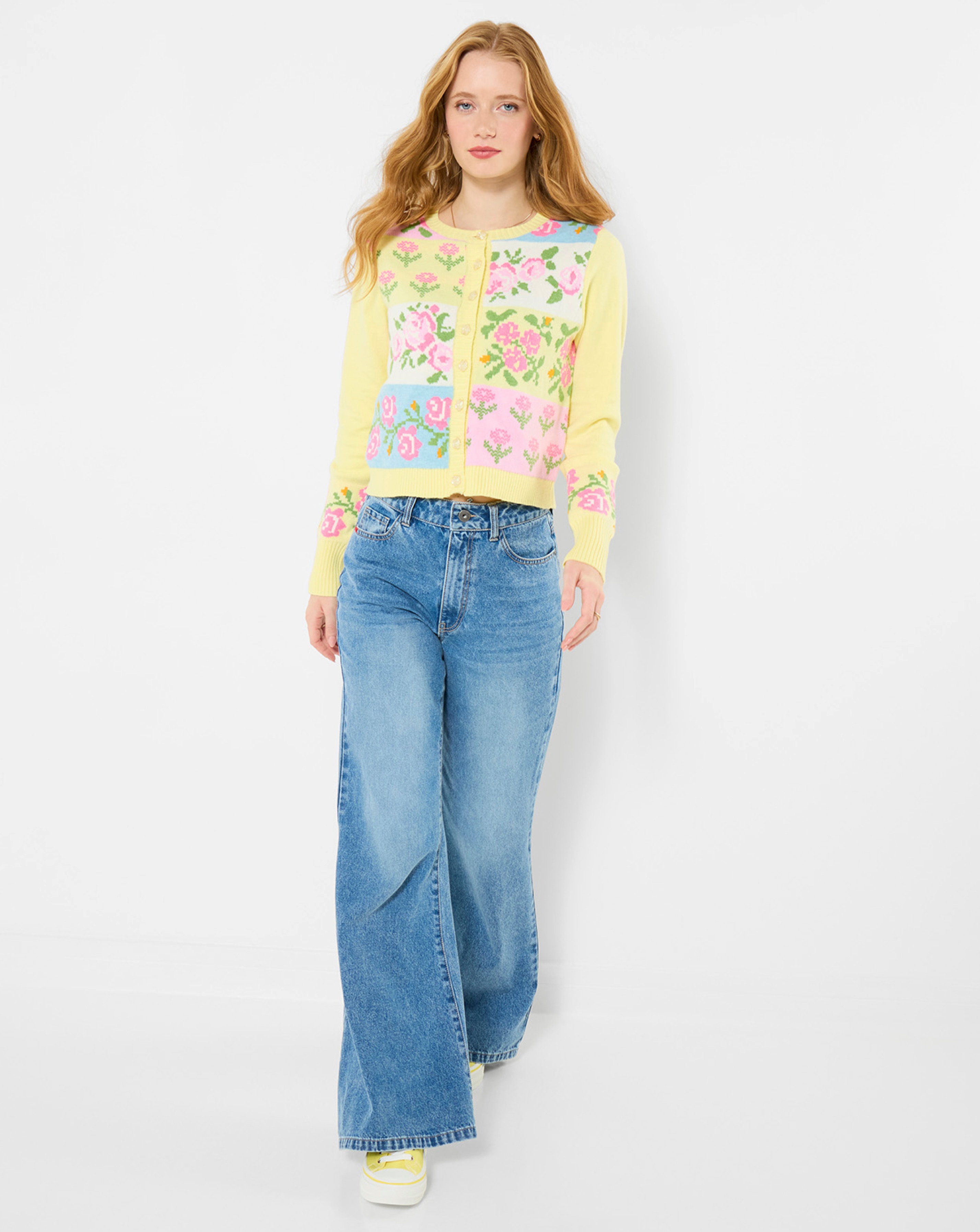 New In - JB Felicity Patchwork Floral Cardigan