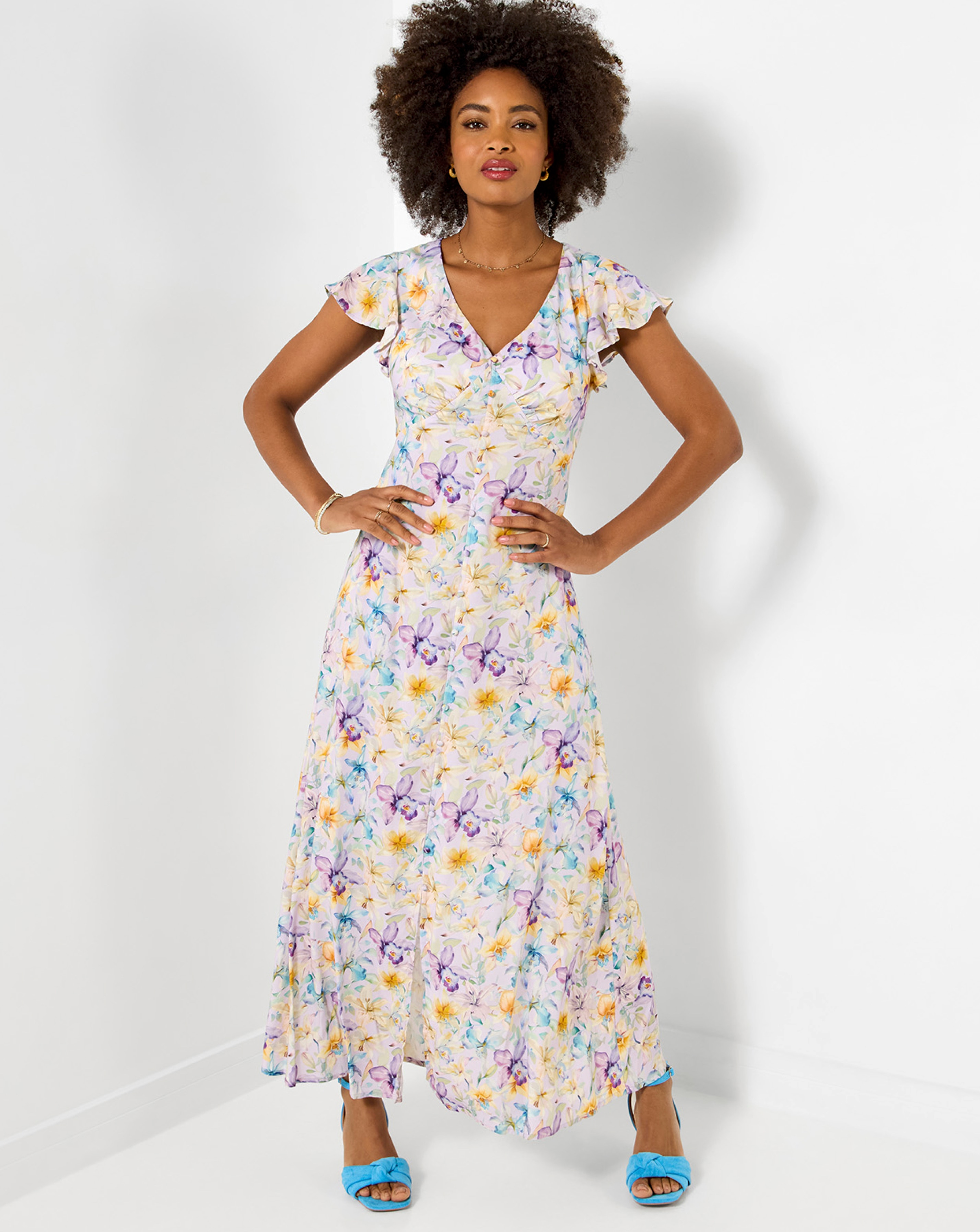 New In - JB Watercolours Printed Floral Dress