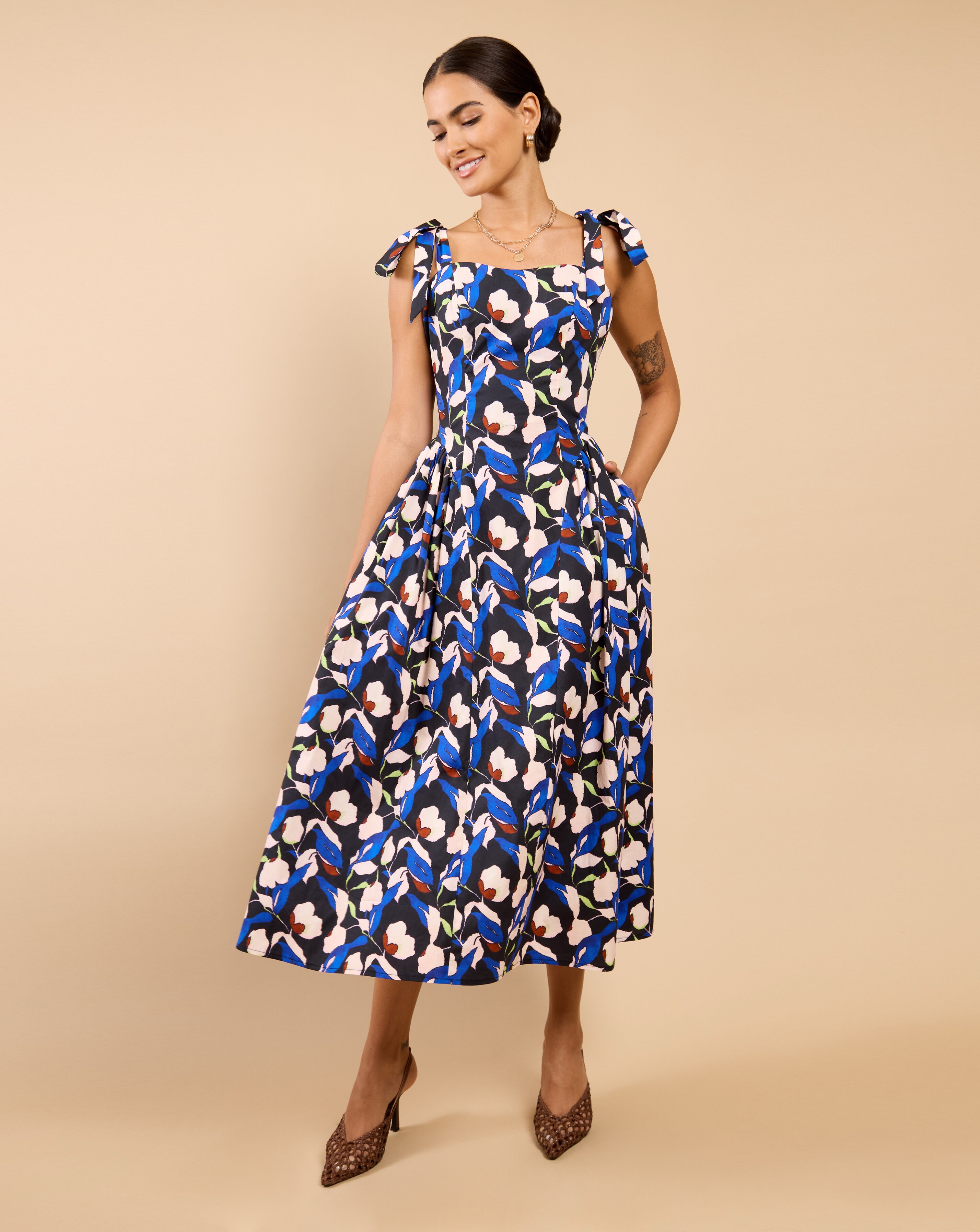 New In - LM Floral Tie Midaxi