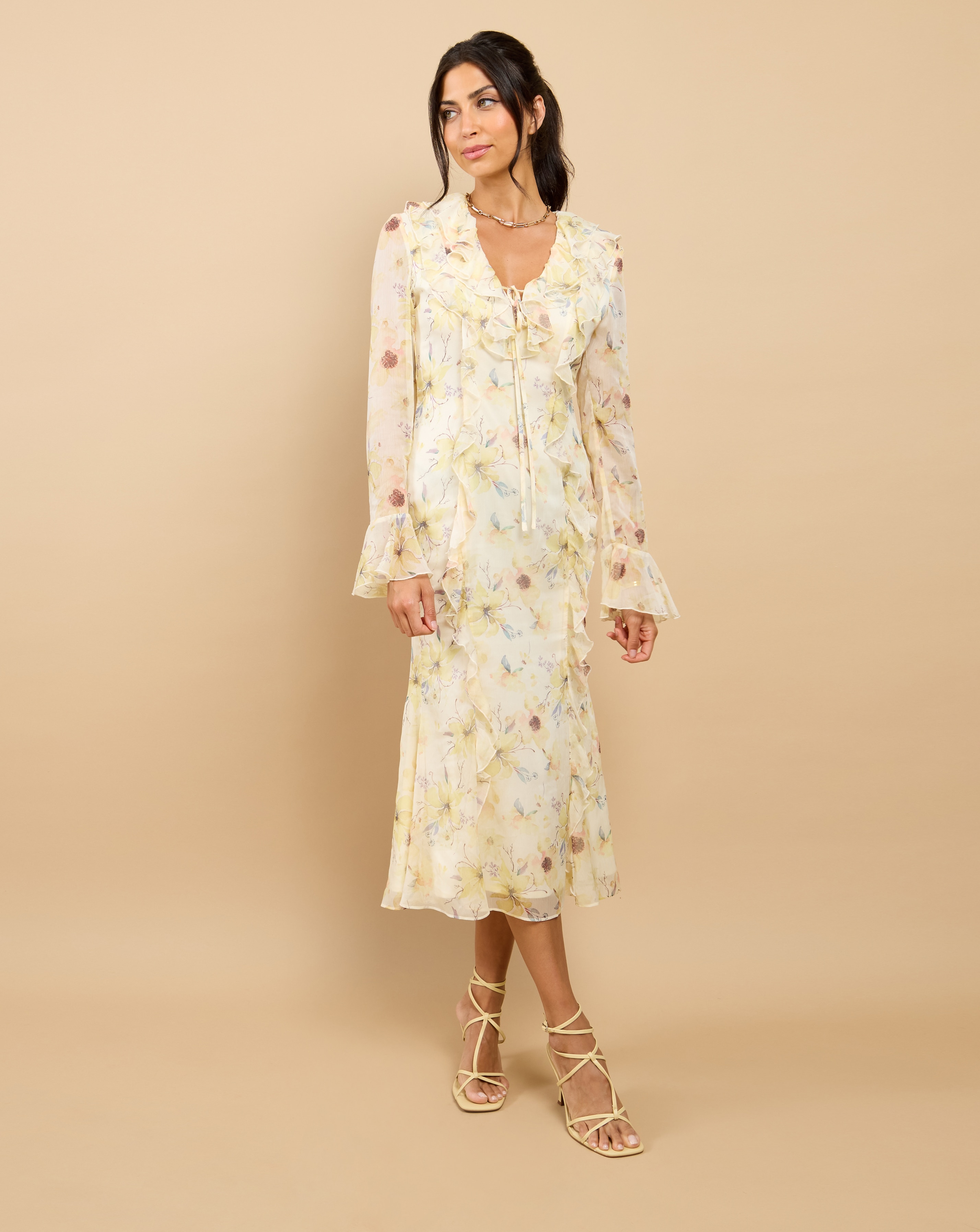 New In - LM Floral Chiffon Midaxi