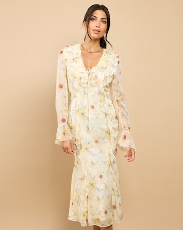 Little Mistress Floral Chiffon Midaxi Dress