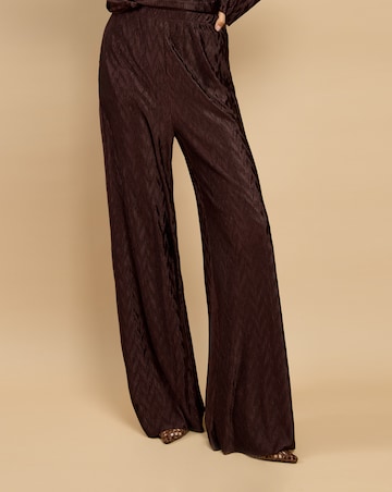 Little Mistress Brown Plisse Trouser