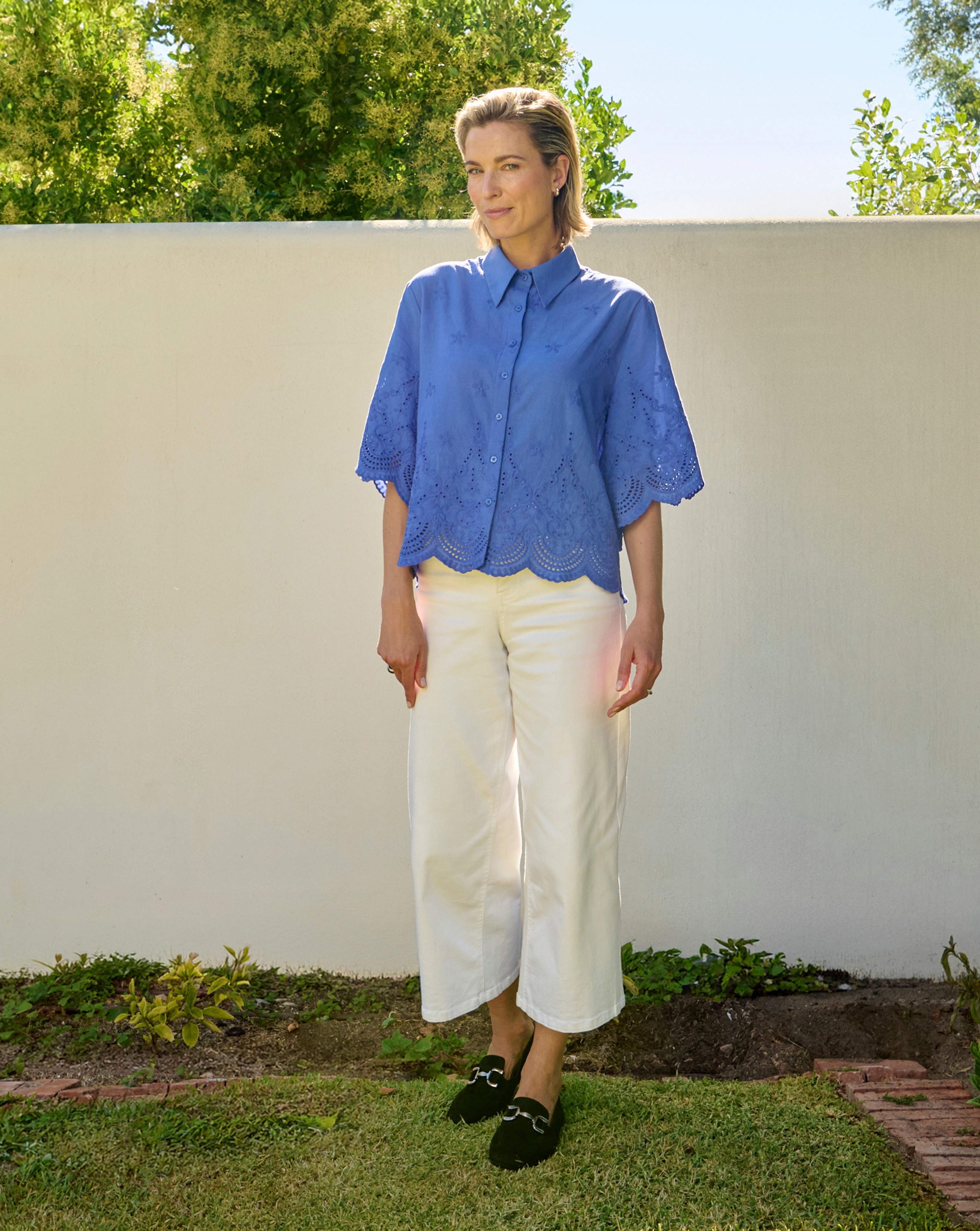 New In - LM Blue Embroidered Shirt