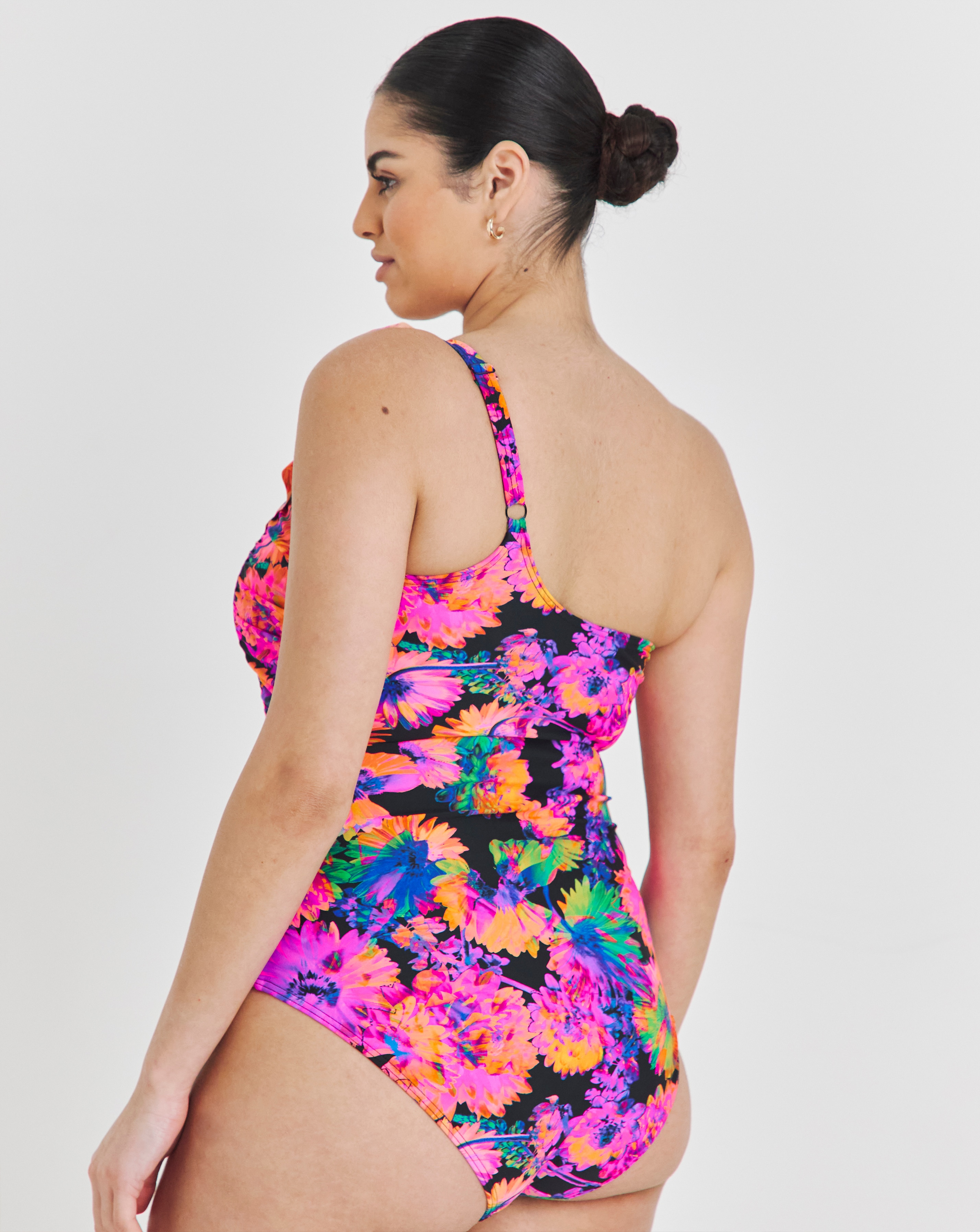 One Shoulder Tummy Control Swimsuit | JD Williams