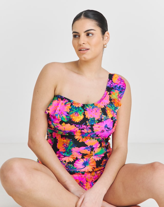 One Shoulder Tummy Control Swimsuit