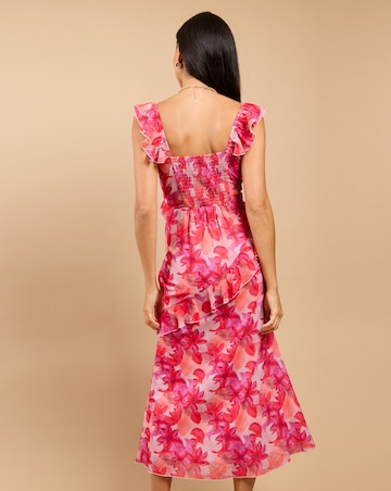 Little Mistress Floral Ruffle Midaxi Dress